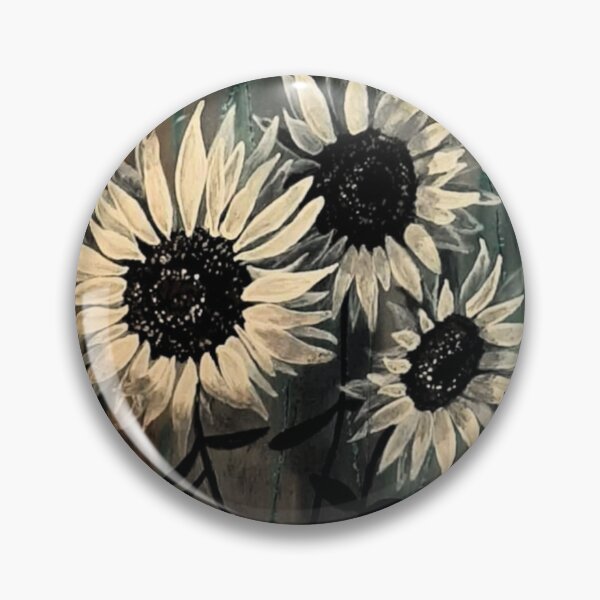 Item preview, Moody Teal Sunflowers Dark Botanical Floral Painting designed and sold by ArtistsAtticWI.