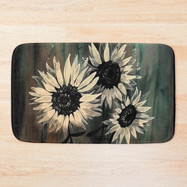Item preview, Moody Teal Sunflowers Dark Botanical Floral Painting designed and sold by ArtistsAtticWI.