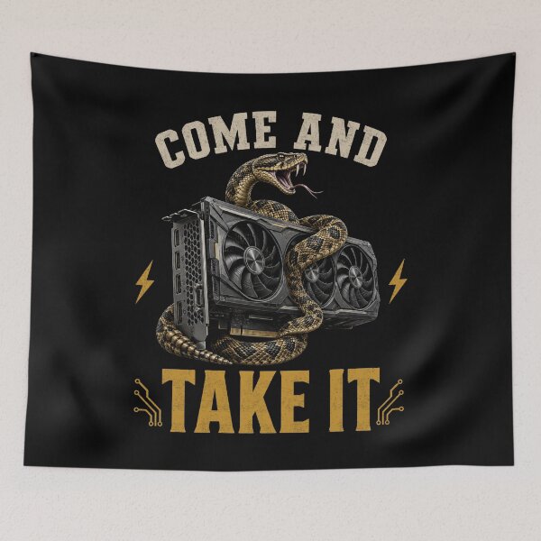 Item preview, Come And Take It GPU Snake Gamer Warning designed and sold by FreshVibe Prints.