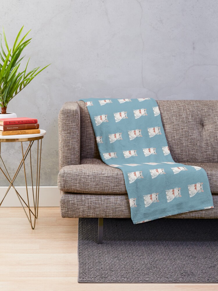 Thumbnail 2 of 6, Throw Blanket, Cute Cat designed and sold by 1StickerShop.