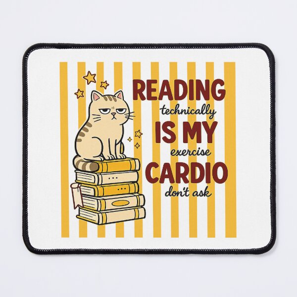 Item preview, Reading Is My Cardio Grumpy Cat Shirt | Funny Book Lover Tee | Cute Reader Gift | Librarian Teacher Back to School Design designed and sold by MAPDDesigns.