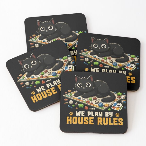 Item preview, We Play By House Rules Funny Black Cat Board Game Design | Cute Cat Lover Gift for Tabletop & Board Game Fans designed and sold by Huddy-clothes.