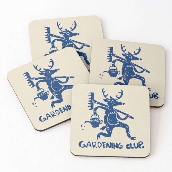 Item preview, Deer Gardening Club Hand Drawn Linocut Illustration designed and sold by RNASstuff.