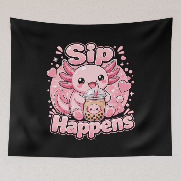 Item preview, Sip Happens – Cute Kawaii Axolotl Bubble Tea | Funny Boba Tea Lover Gift designed and sold by RJACreative.