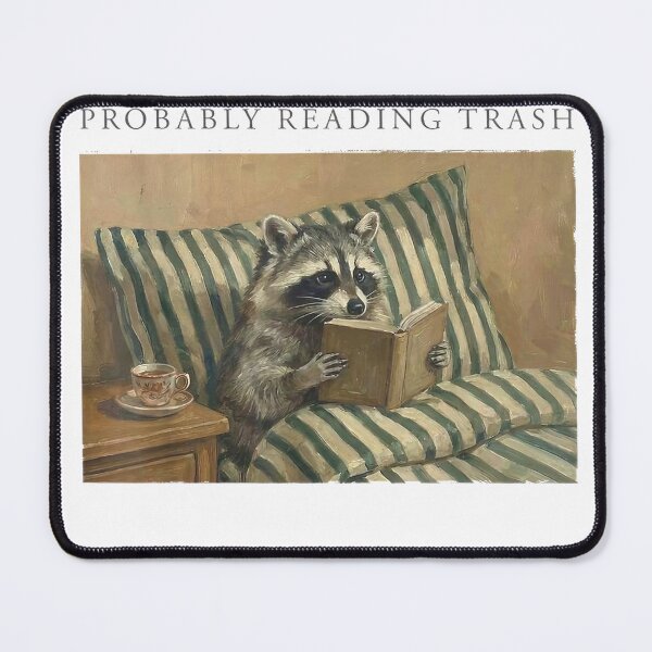 Item preview, Probably Reading Trash Funny Racoon Book Lover Spicy Bookish T-Shirt designed and sold by Othinus.