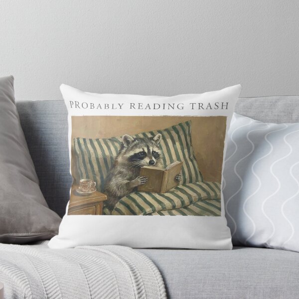 Item preview, Probably Reading Trash Funny Racoon Book Lover Spicy Bookish T-Shirt designed and sold by Othinus.