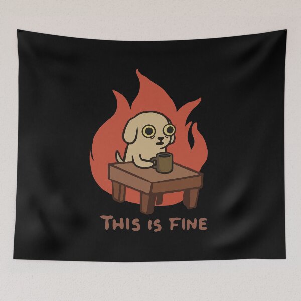 Item preview, Dog On Fire This Is Fine designed and sold by Gkinoki.