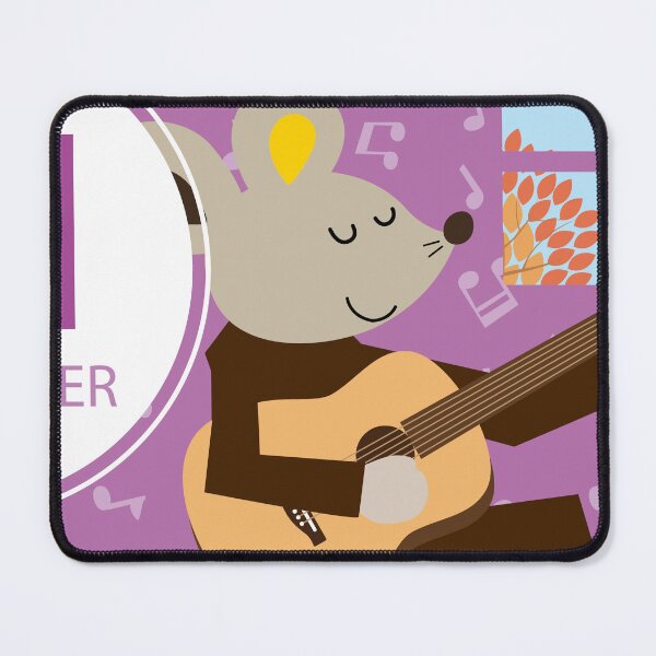 Item preview, Cute Cartoon Mouse Acoustic Guitar Tuning designed and sold by OsakaYumeWorks.