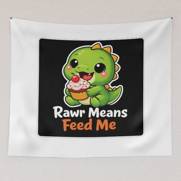 Item preview, Cute Baby Dinosaur Eating Cupcake designed and sold by Owcomm.