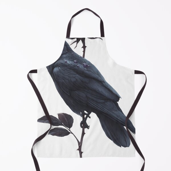Item preview, Raven on Dark Rose Stem designed and sold by IllumeInk.
