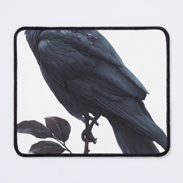 Item preview, Raven on Dark Rose Stem designed and sold by IllumeInk.