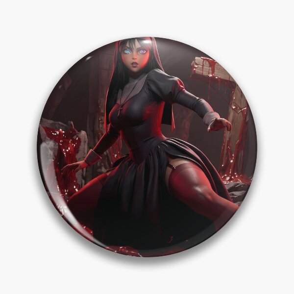 Item preview, Crimson Nun Gothic Dark Fantasy Art designed and sold by GalleryBrisArt.