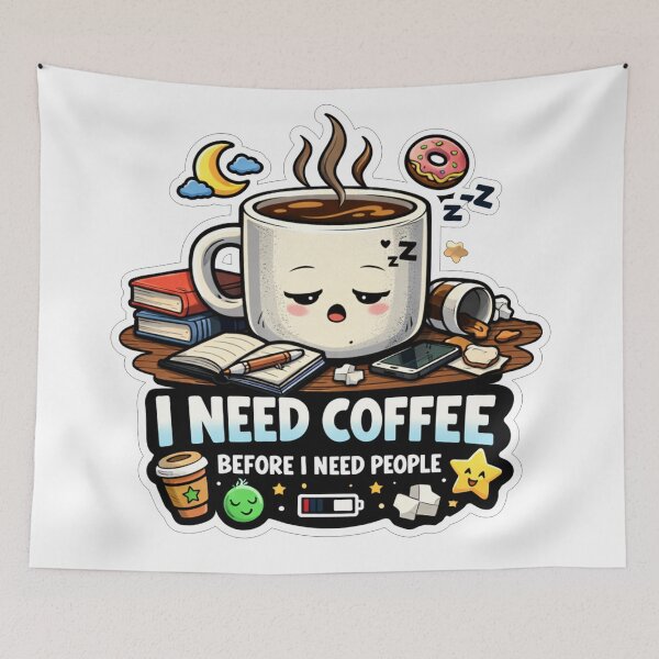 Item preview, Tired Mug Needs Coffee Before People designed and sold by Owcomm.