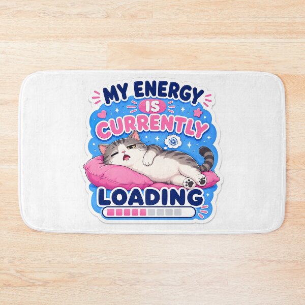 Item preview, My Energy Is Currently Loading Cat designed and sold by Owcomm.