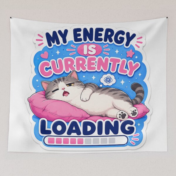 Item preview, My Energy Is Currently Loading Cat designed and sold by Owcomm.