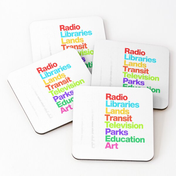 Item preview, Public Radio Libraries Lands Transit Television Parks T-Shirt designed and sold by DArtfulStudio.