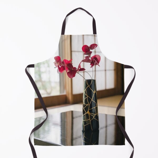 Item preview, Kintsugi Vase With Silk Flowers - Traditional Japanese Art designed and sold by Purrfecta.