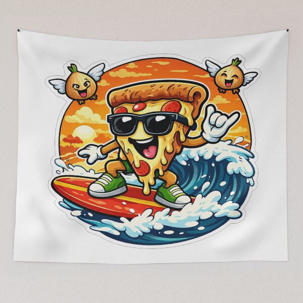 Item preview, Cool Pizza Surfing Slice designed and sold by Owcomm.