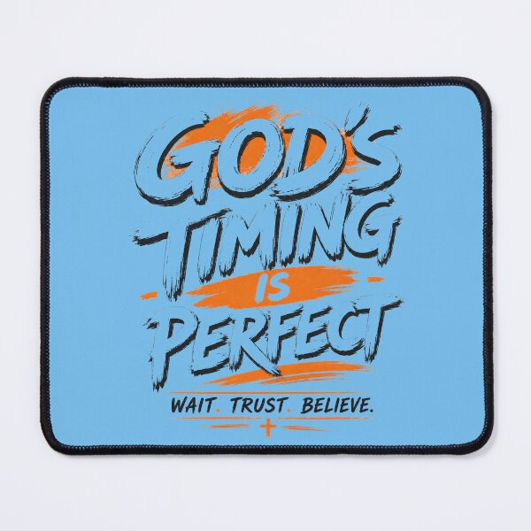Item preview, God’s Timing Is Perfect Christian Design - Wait Trust Believe Faith Encouragement - White Version designed and sold by For His  Glory.