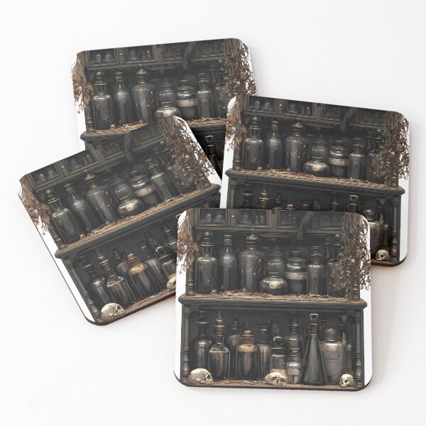 Item preview, Black Cat Apothecary Potion Shelf designed and sold by IllumeInk.