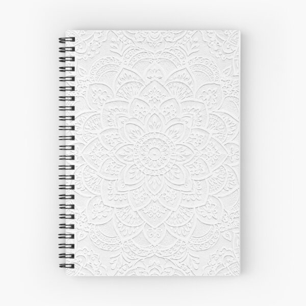 Item preview, White Embossed Floral Mandala Pattern designed and sold by Owcomm.