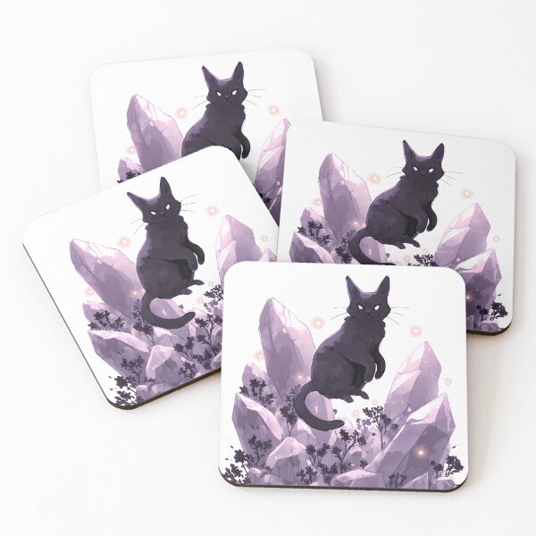Item preview, Black Cat Amethyst Crystal Garden designed and sold by IllumeInk.