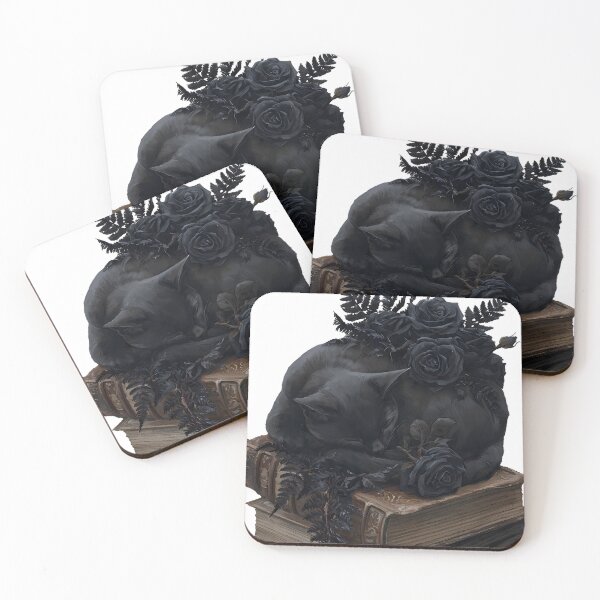 Item preview, Black Cat on Gothic Grimoire designed and sold by IllumeInk.