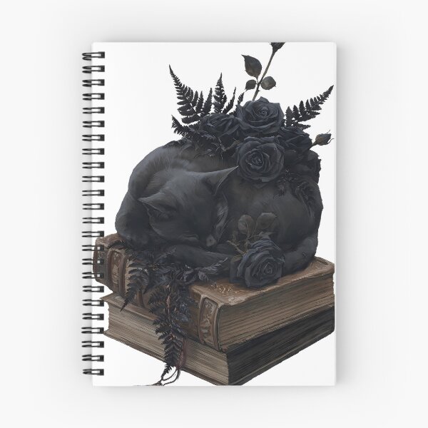 Item preview, Black Cat on Gothic Grimoire designed and sold by IllumeInk.