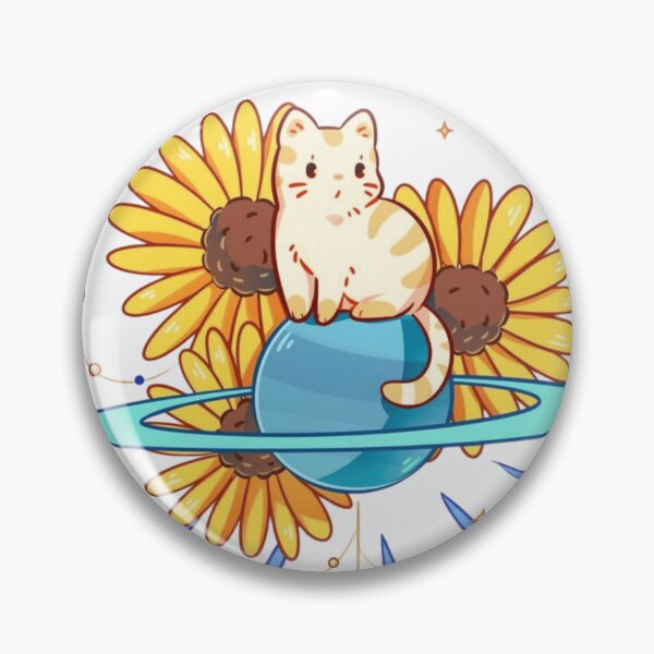 Item preview, Cute Orange Tabby Cat on Saturn Planet with Sunflowers designed and sold by Orbit-Kitty.