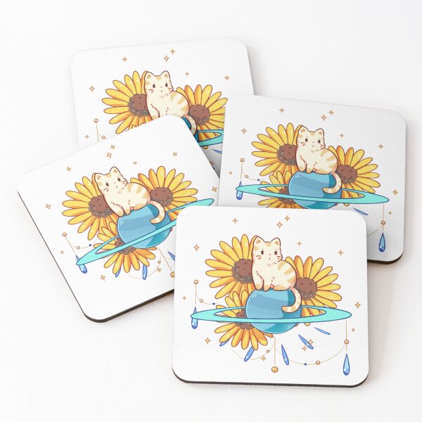 Item preview, Cute Orange Tabby Cat on Saturn Planet with Sunflowers designed and sold by Orbit-Kitty.