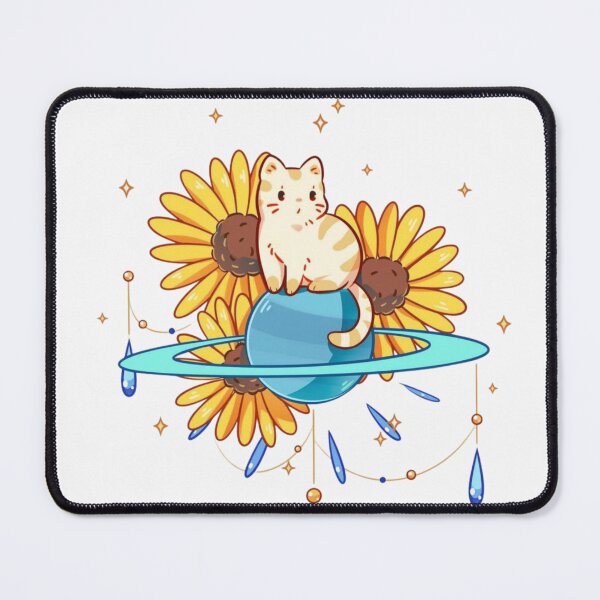 Item preview, Cute Orange Tabby Cat on Saturn Planet with Sunflowers designed and sold by Orbit-Kitty.