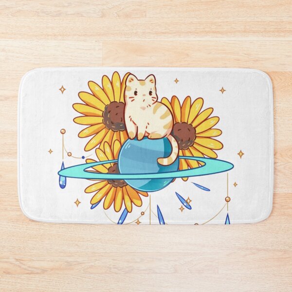 Item preview, Cute Orange Tabby Cat on Saturn Planet with Sunflowers designed and sold by Orbit-Kitty.