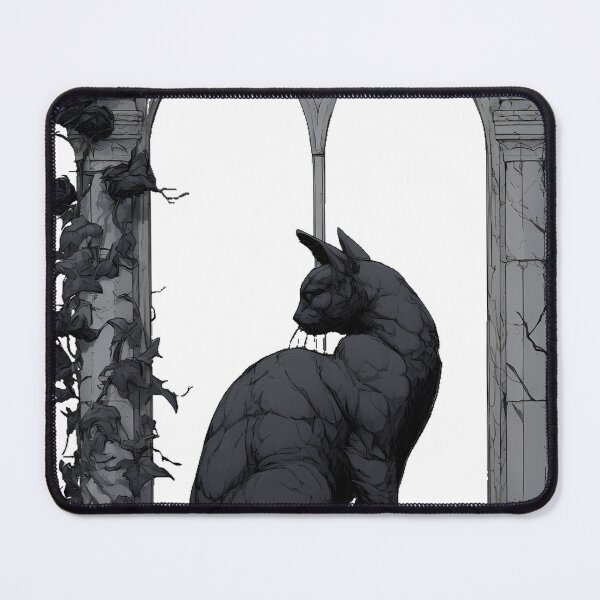 Item preview, Black Cat Gothic Window Moonlit Garden designed and sold by IllumeInk.