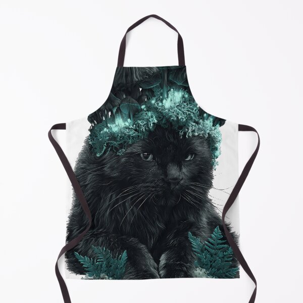 Item preview, Black Cat Mushroom Crown Gothic Moss designed and sold by IllumeInk.