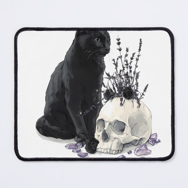 Item preview, Black Cat Gothic Lavender and Skull designed and sold by IllumeInk.