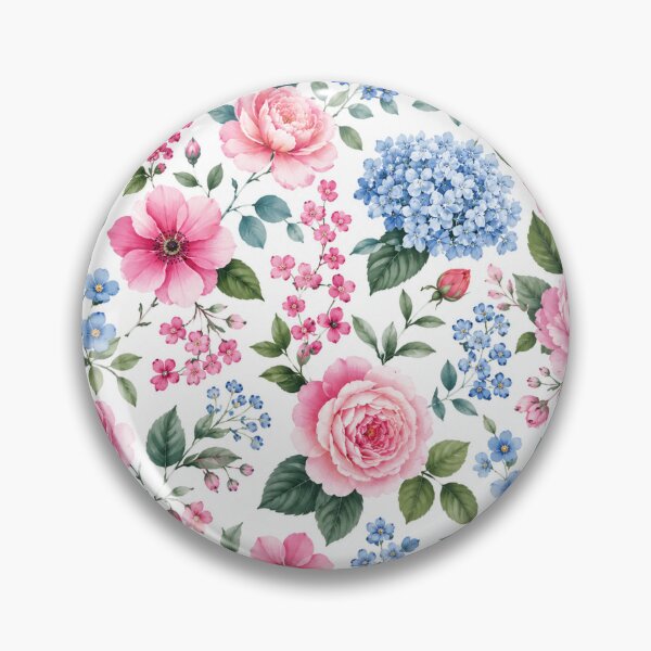 Item preview, Soft Pink and Blue Floral Garden Pattern designed and sold by Owcomm.