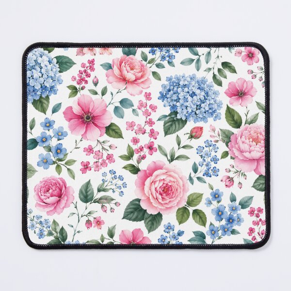 Item preview, Soft Pink and Blue Floral Garden Pattern designed and sold by Owcomm.