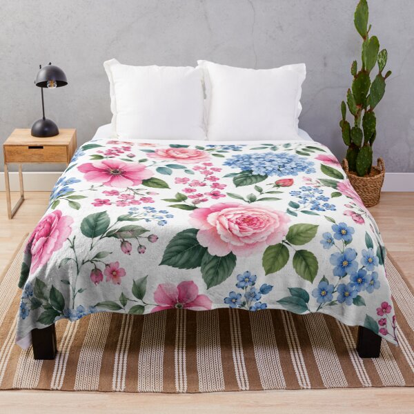 Item preview, Soft Pink and Blue Floral Garden Pattern designed and sold by Owcomm.