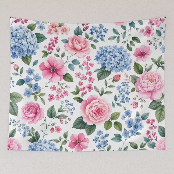 Item preview, Soft Pink and Blue Floral Garden Pattern designed and sold by Owcomm.