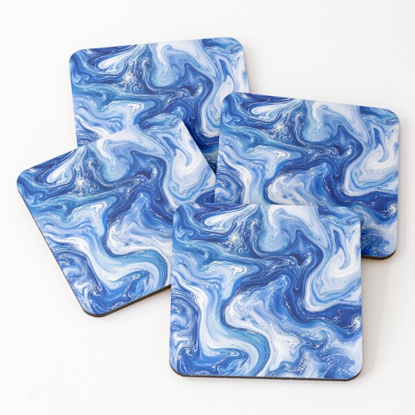 Item preview, Oceanic Blue Swirl Marble Pattern designed and sold by Owcomm.