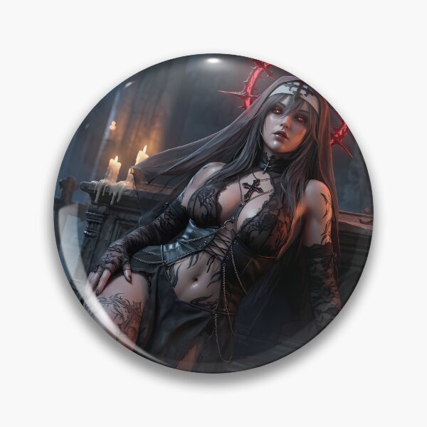 Item preview, Crimson Nun Gothic Dark Fantasy Art designed and sold by GalleryBrisArt.