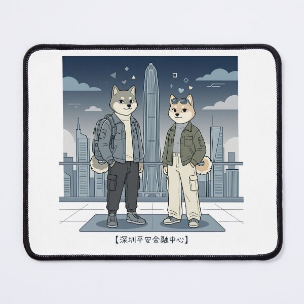 Item preview, Shiba Inu Couple Techwear Streetwear Shenzhen City designed and sold by TaiwanMemory.