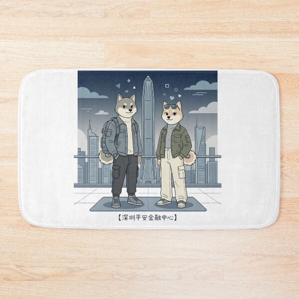 Item preview, Shiba Inu Couple Techwear Streetwear Shenzhen City designed and sold by TaiwanMemory.