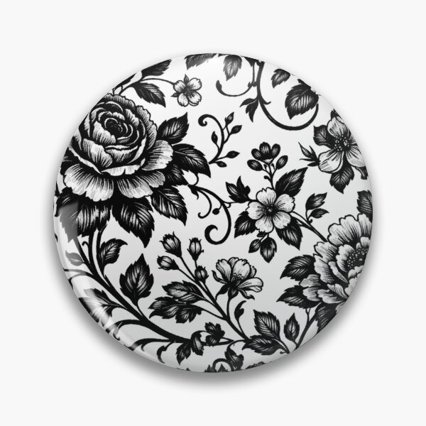 Item preview, Elegant Black and White Floral Pattern designed and sold by Owcomm.