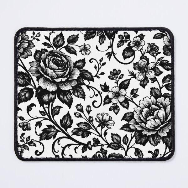 Item preview, Elegant Black and White Floral Pattern designed and sold by Owcomm.