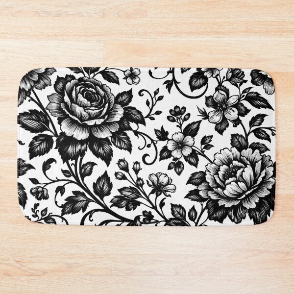 Item preview, Elegant Black and White Floral Pattern designed and sold by Owcomm.