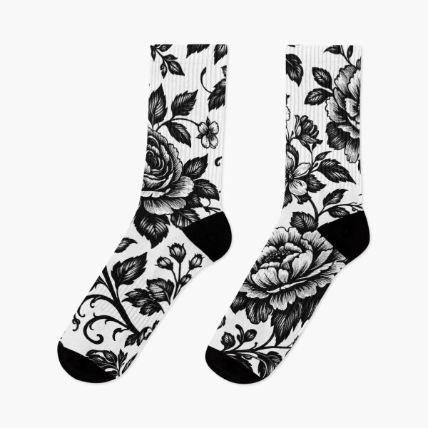 Item preview, Elegant Black and White Floral Pattern designed and sold by Owcomm.