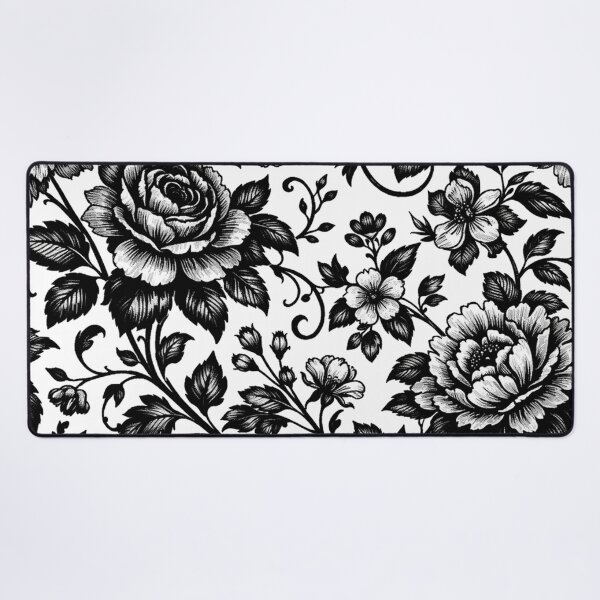 Item preview, Elegant Black and White Floral Pattern designed and sold by Owcomm.
