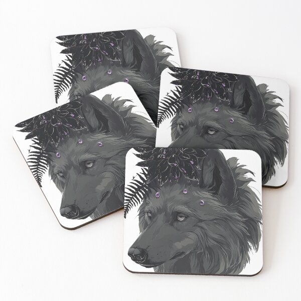 Item preview, Gothic Wolf with Black Dahlia designed and sold by IllumeInk.