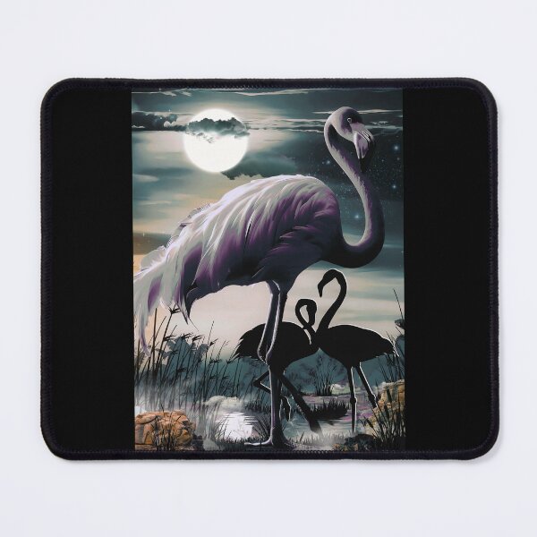 Item preview, Nocturnal Flamingo Moonlight Marsh Nature Poster designed and sold by AXENT Designs.